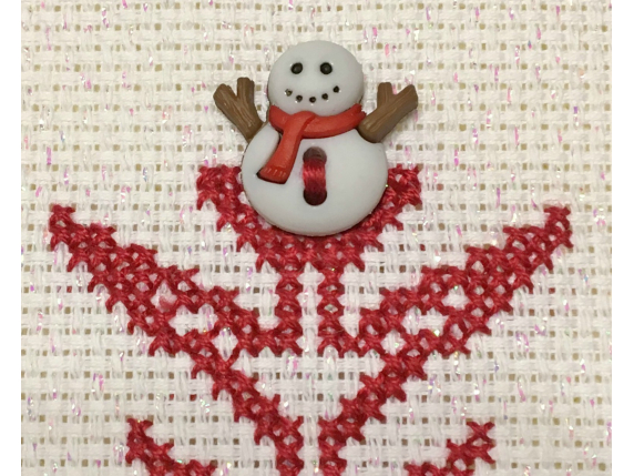 snowman close up SH 408 Snow Time Counted Cross Stitch Pattern