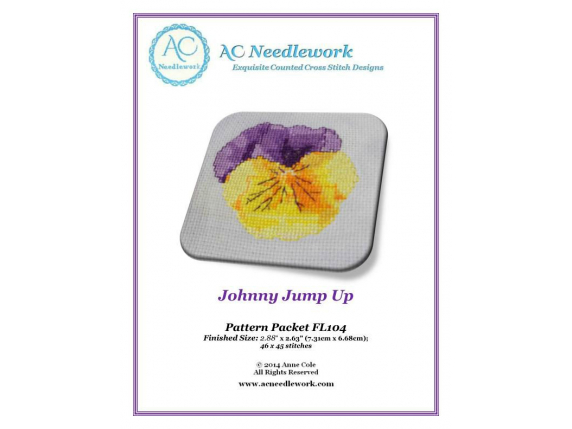 pattern cover for Johnny Jump Up counted cross stitch design