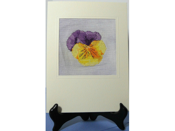 johnny jump up cross stitched mounted greeting card