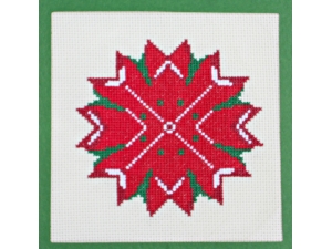 Red Poinsettia Star Counted Cross Stitch Pattern $5.00