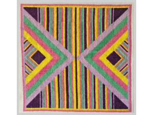 Stripes and Triangles Quilt Block Counted Cross Stitch Patten