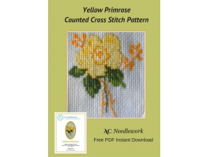 Yellow Primrose Counted Cross Stitch Design